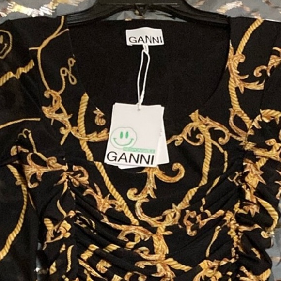 NWT GANNI Rope Mesh Gathered Dress - Picture 4 of 4